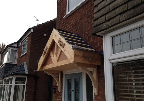 porch canopy installed by r worthington and sons roofing bolton